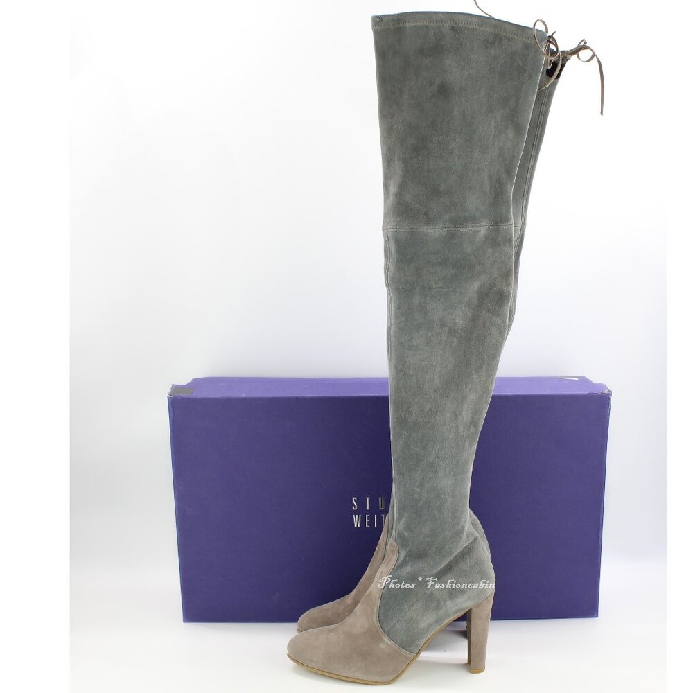 NEW Stuart Weitzman Highland Colorblock OTK Boots – Iconic Elegance